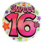 Giant Badge - Sweet 16th (TB316) - Mad Parties & Supplies