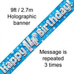 Banner - Happy 14th Birthday (Blue) (624757)