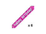Banner - Happy Birthday (Pink) (624320) - Mad Parties & Supplies