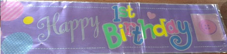 Banner - 1st Birthday (Purple) - Mad Parties & Supplies