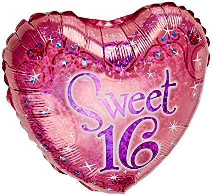 Foil - 18" - 16th Heart - Mad Parties & Supplies