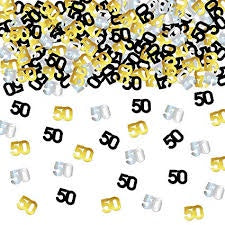 Scatters - 50th - Black, Gold & Silver - Mad Parties & Supplies