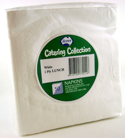 Napkins - Lunch - White (380101) - Mad Parties & Supplies
