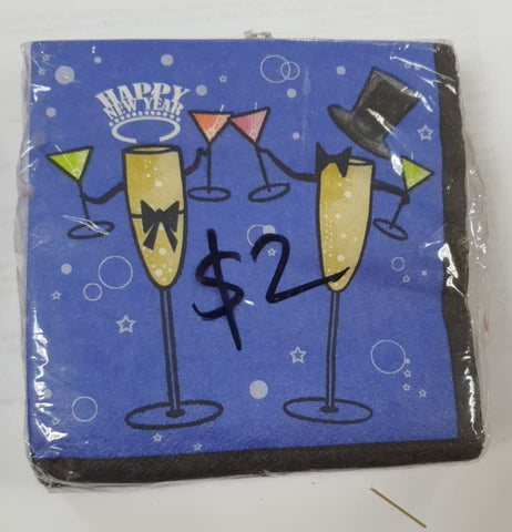 Napkins - Beverage - Happy New Year Toast (656078M) - Mad Parties & Supplies