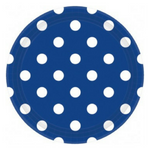 Plates - 7" - Lunch - Paper - Blue & White Spots (37504) - Mad Parties & Supplies
