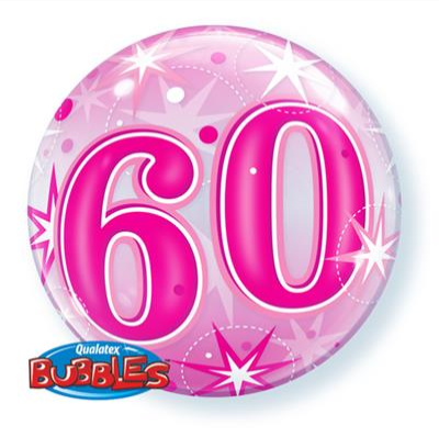 Bubble Balloon - 60th Pink (43127) - Mad Parties & Supplies