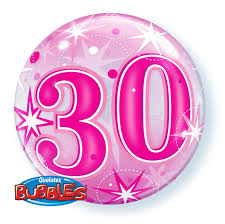 Bubble Balloon - 30th (Pink) (43124) - Mad Parties & Supplies
