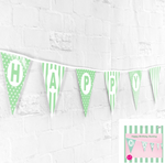 Flag Bunting - Happy Birthday (Green) (A115855) - Mad Parties & Supplies