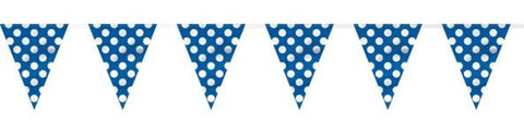 Flag Bunting - Blue & White Spots (10024) - Mad Parties & Supplies