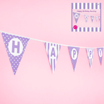 Flag Bunting - Happy Birthday (Purple) (A115909) - Mad Parties & Supplies