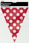 Flag Banner - Red & White Spots (1022) - Mad Parties & Supplies