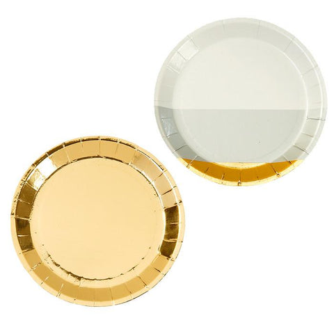 Canape Plates - Gold & Grey Design - Mad Parties & Supplies