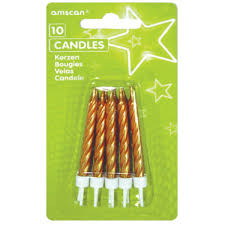 Candles - Pkt 10 - Gold or Silver - Mad Parties & Supplies