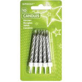 Candles - Pkt 10 - Gold or Silver - Mad Parties & Supplies
