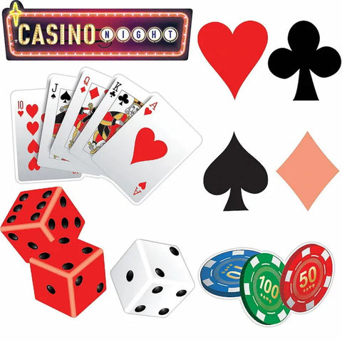Casino Roll The Dice Cutout Decorations (Pack of 30)