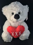 Teddy Bear - Ricky Teddy Bear with Heart White (4808330WH) - Mad Parties & Supplies