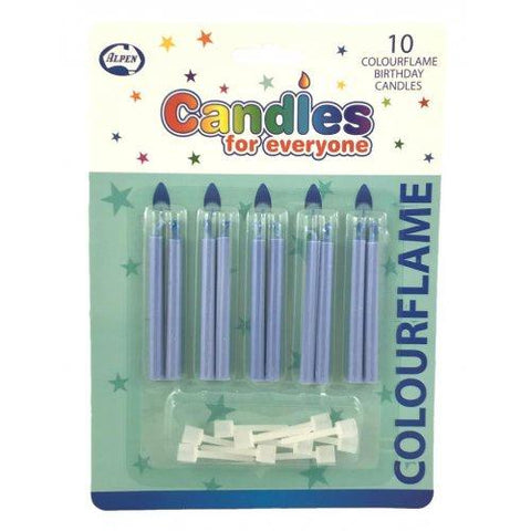 Colourflame Birthday Candles - Blue (431149) - Mad Parties & Supplies