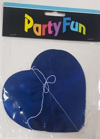 Foil Cutouts - Heart - Blue - Mad Parties & Supplies