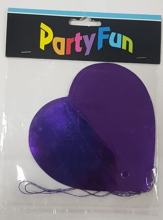 Foil Cutouts - Heart - Purple - Mad Parties & Supplies