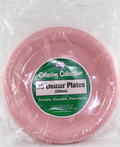 Plates - 9" - Dinner - Pkt 25 - Light Pink - Mad Parties & Supplies