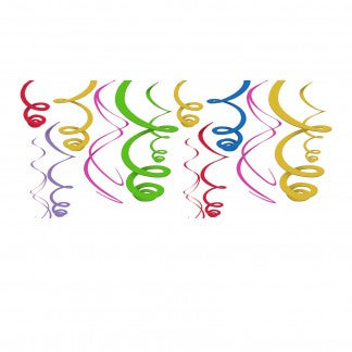 Hanging Swirl Decorations - Rainbow (67055.90) - Mad Parties & Supplies
