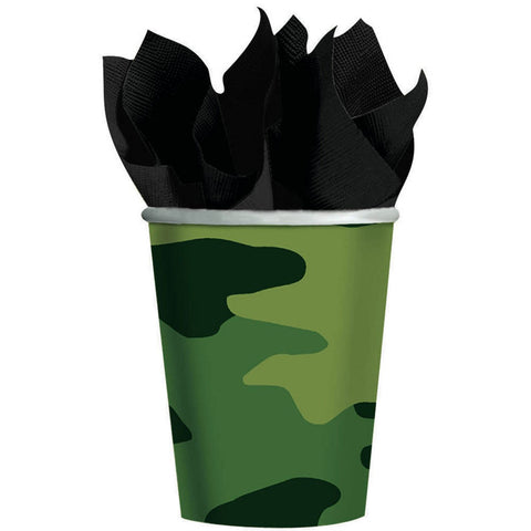 Cups - Pkt 8  - Camo - Minecraft/Fortnite (588128) - Mad Parties & Supplies