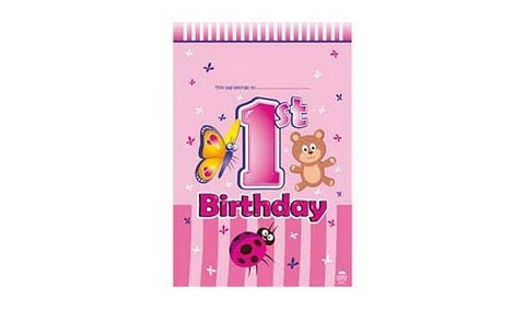 Loot Bags - 1st Birthday (Pink) (404886) - Mad Parties & Supplies