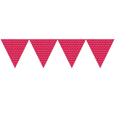 Paper Flags - Red Spots (293305) - Mad Parties & Supplies