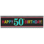 Sign Banner - Happy 50th Birthday (120089) - Mad Parties & Supplies