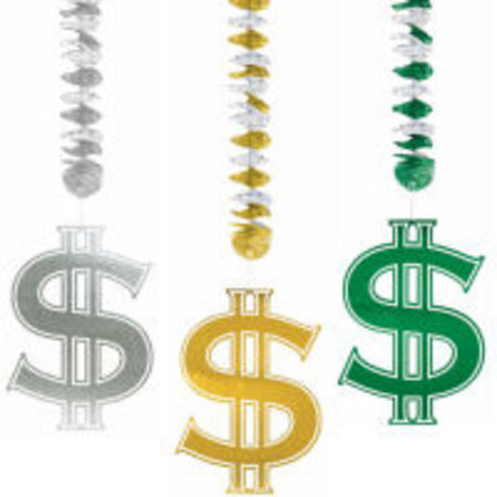 Dangling Cutouts - Dollar Signs (190078) - Mad Parties & Supplies