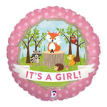 Foil - 18" - It's a Girl (Woodland) (36180) - Mad Parties & Supplies