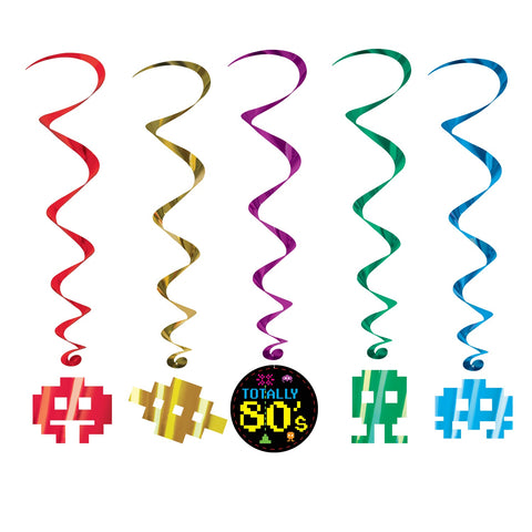 Hanging Swirl Decorations - 80s Icons Whirl (57573) - Mad Parties & Supplies