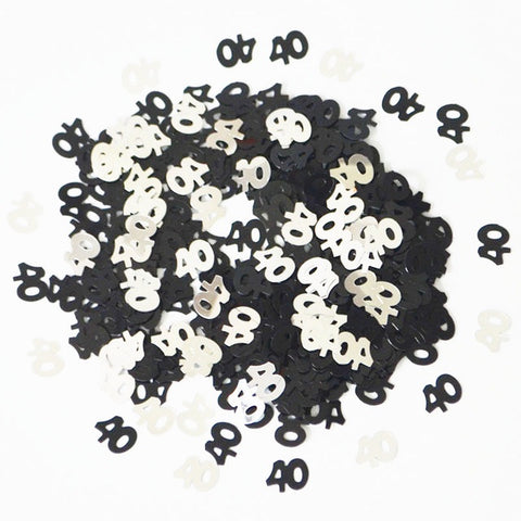 Scatters - 40th (Black) (55225) - Mad Parties & Supplies