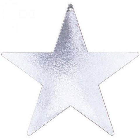 Cutouts - Star - Silver - 12cm - Mad Parties & Supplies