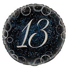 Foil - 18" - 13th (Blue) (55804) - Mad Parties & Supplies