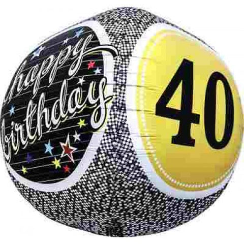 Extra Large Super Round Foil Balloon - 40th (1152-01) - Mad Parties & Supplies