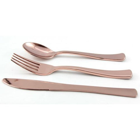 Cutlery - Pkt 24 - Rose Gold (378289) - Mad Parties & Supplies