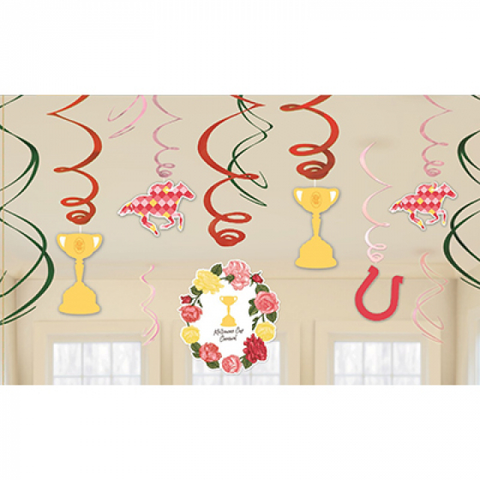 Hanging Swirl Decorations - Melbourne Cup (8822026) - Mad Parties & Supplies