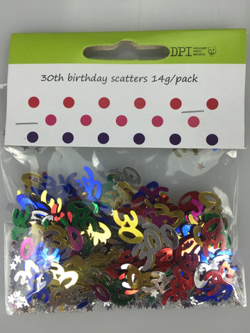 Scatters - 30th - Multicoloured (DPI0847) - Mad Parties & Supplies