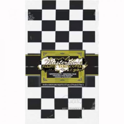 Tablecover - Paper - Black & White Checkered (010546405) - Mad Parties & Supplies