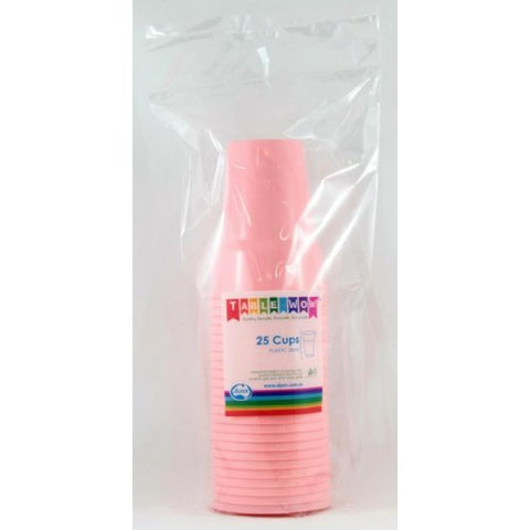 Cups - Pkt 25 - Light Pink - Mad Parties & Supplies