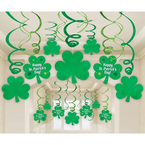 Hanging Swirl Decorations - Happy St Patrick's Day (679490) - Mad Parties & Supplies