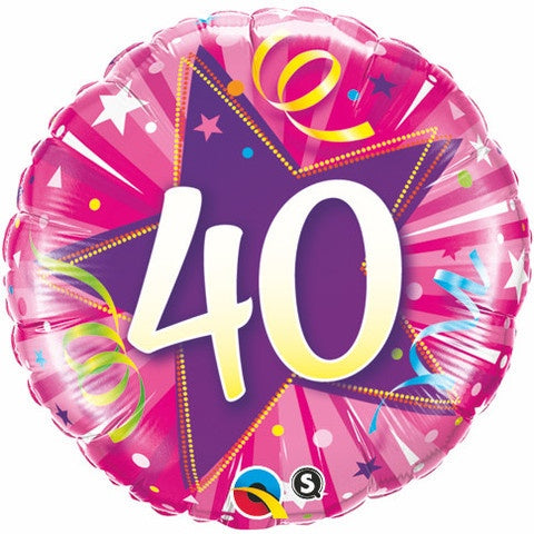 Foil - 18" - 40th (25255) - Mad Parties & Supplies