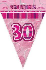 Flag Banner - 30th Pink (55294)