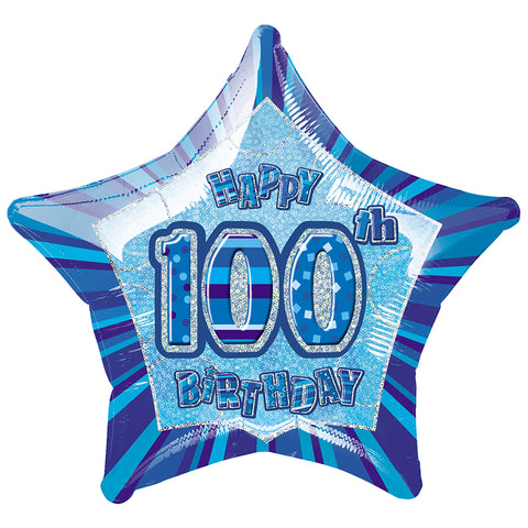 Foil - 18" - 100th (Blue) (55391) - Mad Parties & Supplies