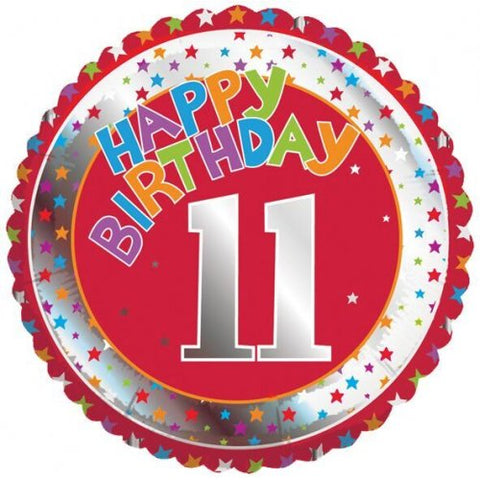 Foil - 18" - Happy 11th Birthday (B97880) - Mad Parties & Supplies