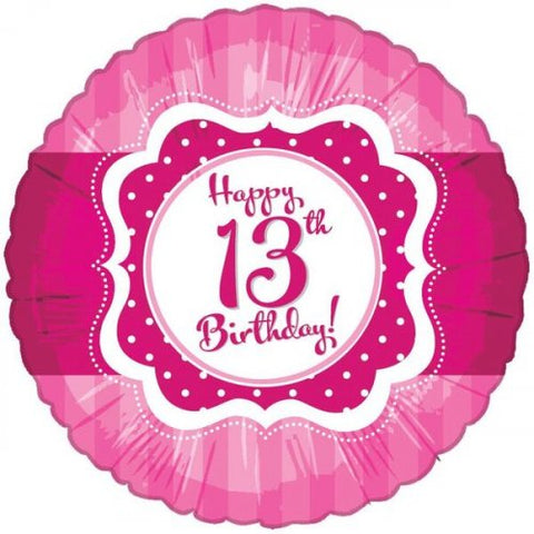 Foil - 18" - Happy 13th Birthday (B98807) - Mad Parties & Supplies