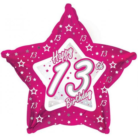 Foil - 18" - Happy 13th Birthday (B98841) - Mad Parties & Supplies