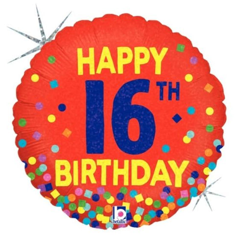 Foil - 18" - 16th Happy Birthday (36889) - Mad Parties & Supplies
