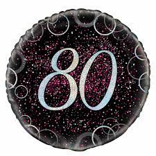 Foil - 18" - 80th (Pink & Silver) (55800)